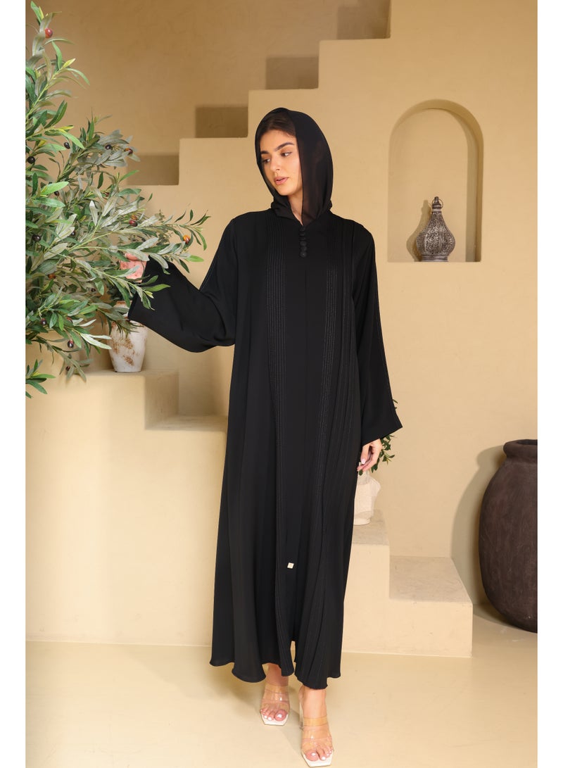 IKKXA Eclipse Pleated-Front Abaya - Image 1
